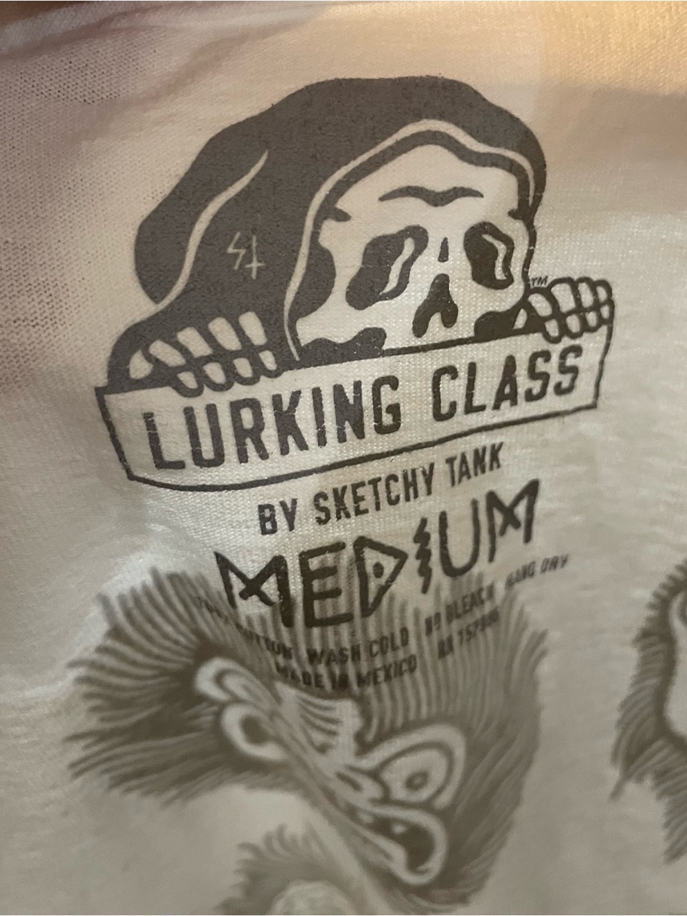 Sketchy Tank Lurking Class Men's White Short-Sleeve Graphic Crew Tee - Picture 2 of 3